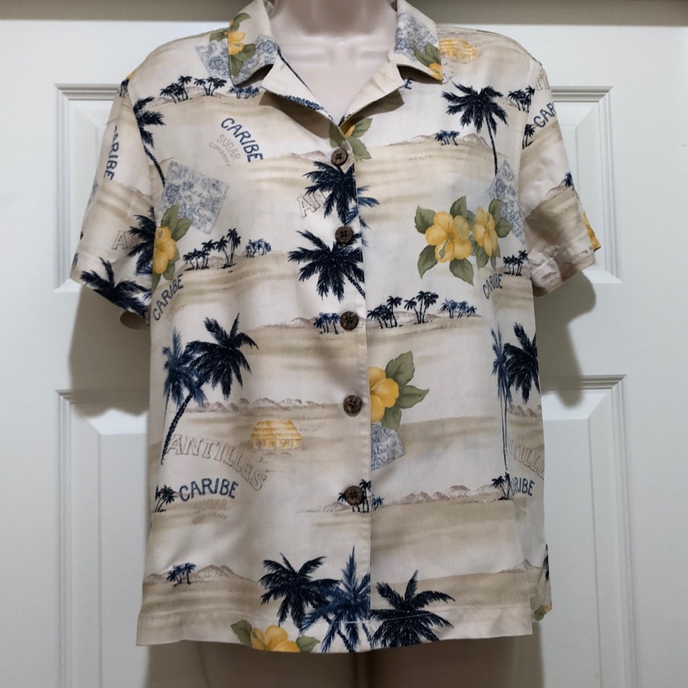Caribbean Joe Button Down Shirt Size M